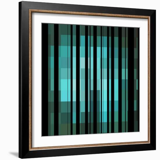 Pixels Stripe Pattern Design-Megan Aroon Duncanson-Framed Art Print