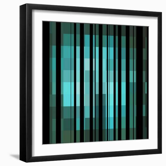 Pixels Stripe Pattern Design-Megan Aroon Duncanson-Framed Art Print