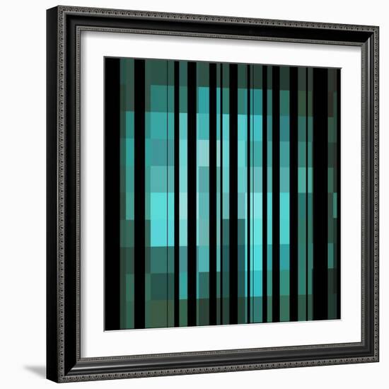 Pixels Stripe Pattern Design-Megan Aroon Duncanson-Framed Art Print