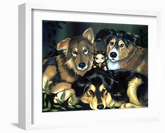 Pixie Dogs - Fairy Dog Picture-Jasmine Becket-Griffith-Framed Art Print