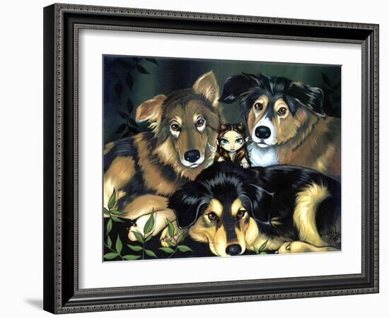 Pixie Dogs - Fairy Dog Picture-Jasmine Becket-Griffith-Framed Art Print