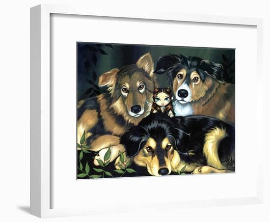 Pixie Dogs - Fairy Dog Picture-Jasmine Becket-Griffith-Framed Art Print