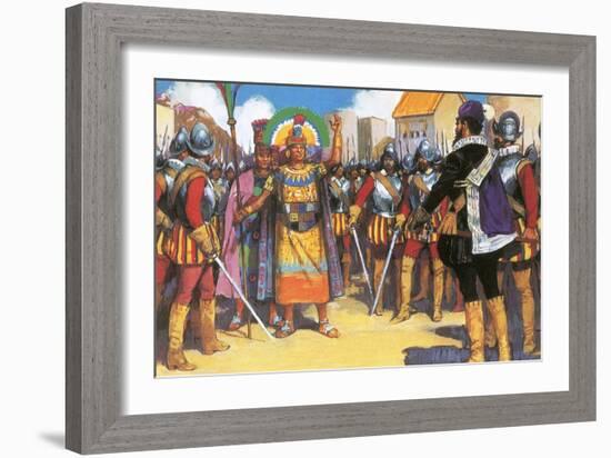 Pizarro Spurned the Friendship of the King of the Incas-Alberto Salinas-Framed Giclee Print