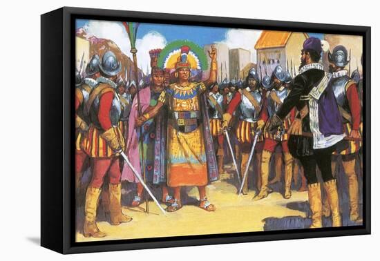 Pizarro Spurned the Friendship of the King of the Incas-Alberto Salinas-Framed Premier Image Canvas