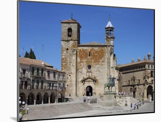 Pizarro Statue and San Martin Church, Plaza Mayor, Trujillo, Extremadura, Spain, Europe-Jeremy Lightfoot-Mounted Photographic Print
