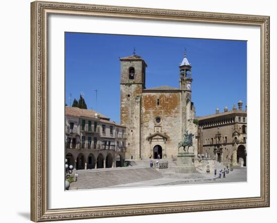 Pizarro Statue and San Martin Church, Plaza Mayor, Trujillo, Extremadura, Spain, Europe-Jeremy Lightfoot-Framed Photographic Print