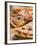 Pizza with Salami, Cheese and Olives, Pieces Cut-null-Framed Photographic Print