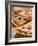 Pizza with Salami, Cheese and Olives, Pieces Cut-null-Framed Photographic Print