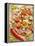 Pizza with Salami, Mushrooms, Tomatoes, Leek, Mozzarella and Chillis-Ira Leoni-Framed Premier Image Canvas