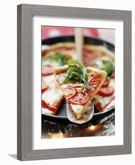 Pizza with Tomatoes and Rocket-null-Framed Photographic Print