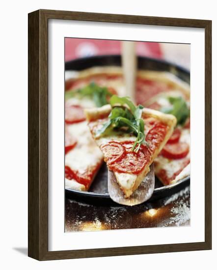Pizza with Tomatoes and Rocket-null-Framed Photographic Print