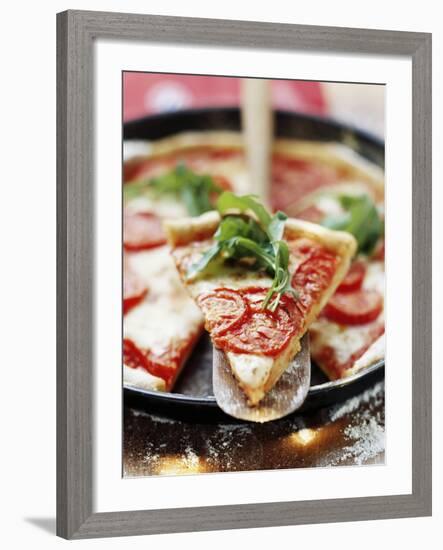 Pizza with Tomatoes and Rocket-null-Framed Photographic Print