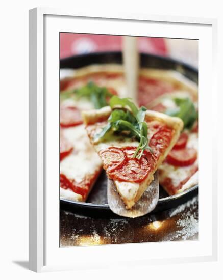 Pizza with Tomatoes and Rocket-null-Framed Photographic Print