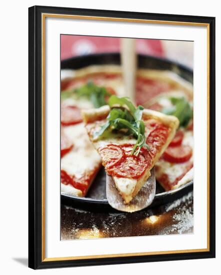 Pizza with Tomatoes and Rocket-null-Framed Photographic Print