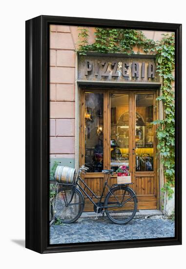 Pizzeria restaurant in Trastevere district, Rome, Lazio, Italy-Stefano Politi Markovina-Framed Premier Image Canvas