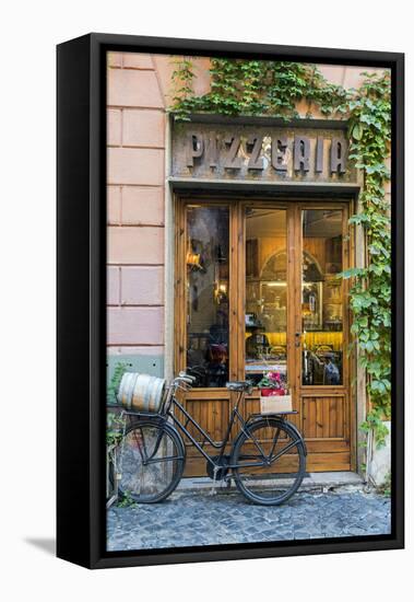 Pizzeria restaurant in Trastevere district, Rome, Lazio, Italy-Stefano Politi Markovina-Framed Premier Image Canvas