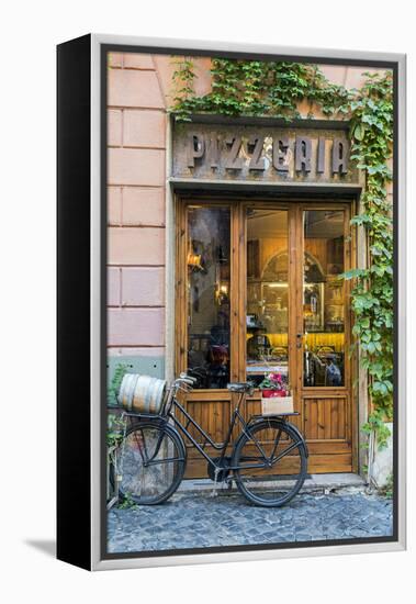 Pizzeria restaurant in Trastevere district, Rome, Lazio, Italy-Stefano Politi Markovina-Framed Premier Image Canvas