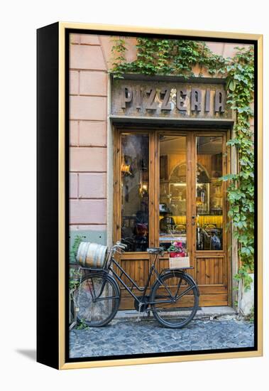 Pizzeria restaurant in Trastevere district, Rome, Lazio, Italy-Stefano Politi Markovina-Framed Premier Image Canvas