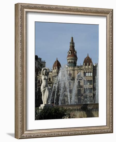 Placa Catalunya, Barcelona, Catalonia, Spain-Ethel Davies-Framed Photographic Print