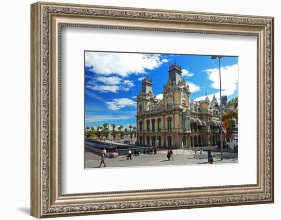 Placa del Portal de la Pau near the harbour, Barcelona, Catalonia, Spain-null-Framed Premium Giclee Print