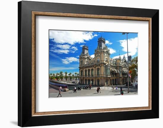 Placa del Portal de la Pau near the harbour, Barcelona, Catalonia, Spain-null-Framed Premium Giclee Print