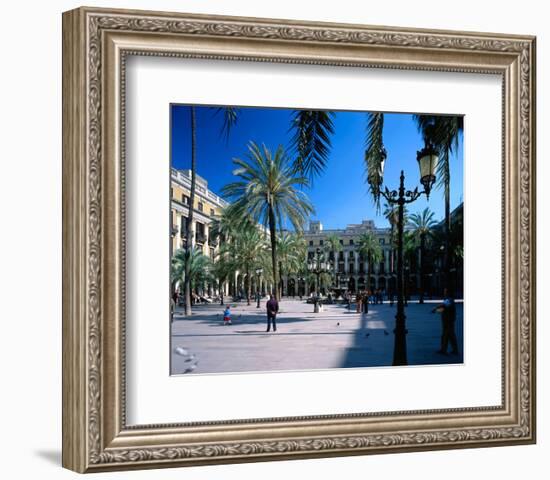 Placa Real in Barcelona Spain-null-Framed Premium Giclee Print