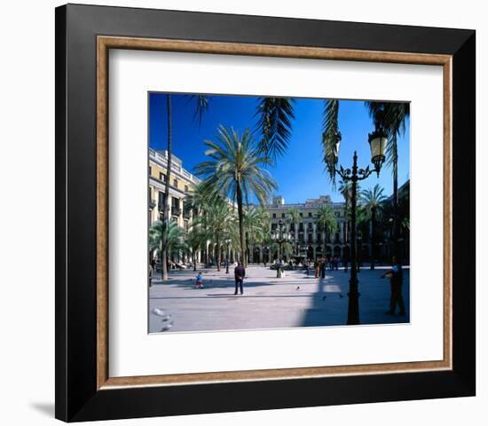 Placa Real in Barcelona Spain-null-Framed Premium Giclee Print