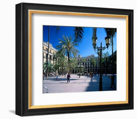 Placa Real in Barcelona Spain-null-Framed Premium Giclee Print