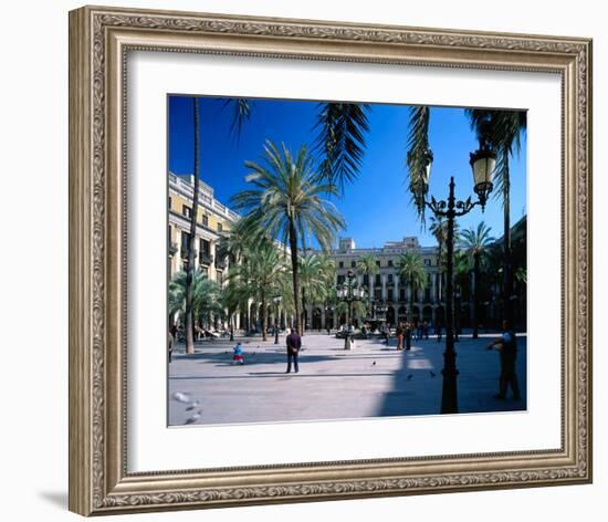 Placa Real in Barcelona Spain-null-Framed Art Print