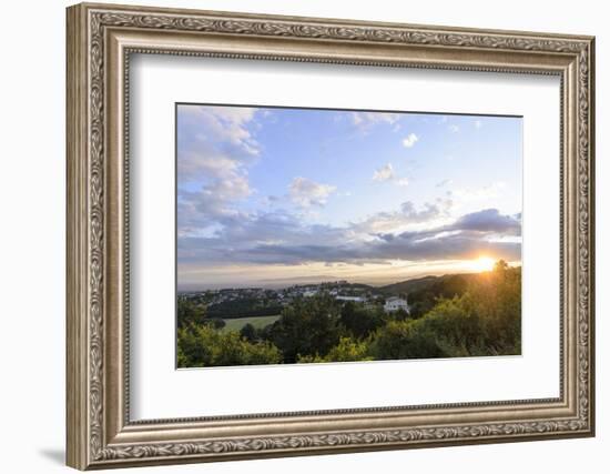 Place and Castle Bernstein at Sundown, Austria, Burgenland, Bernstein-Volker Preusser-Framed Photographic Print