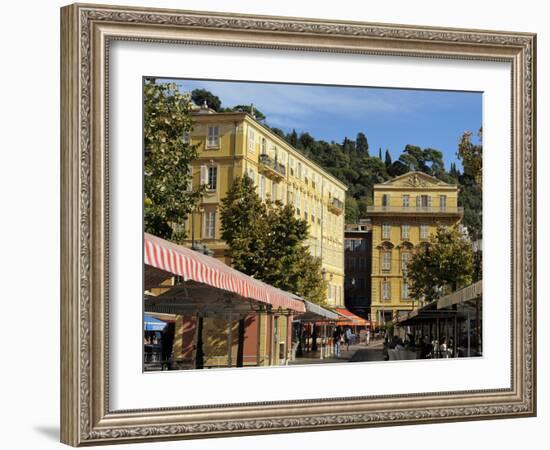 Place Charles Felix, Cours Saleya Market and Restaurant Area, Old Town, Nice, Alpes Maritimes, Prov-Peter Richardson-Framed Photographic Print