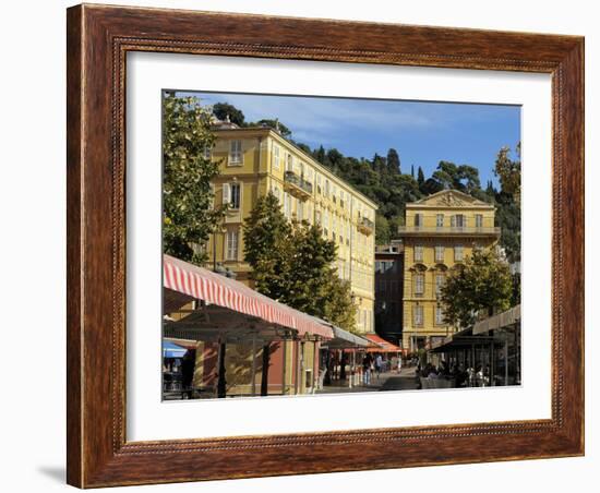 Place Charles Felix, Cours Saleya Market and Restaurant Area, Old Town, Nice, Alpes Maritimes, Prov-Peter Richardson-Framed Photographic Print