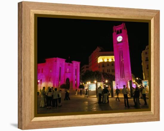 Place d'Etoile at Night, Beirut, Lebanon, Middle East-Alison Wright-Framed Premier Image Canvas