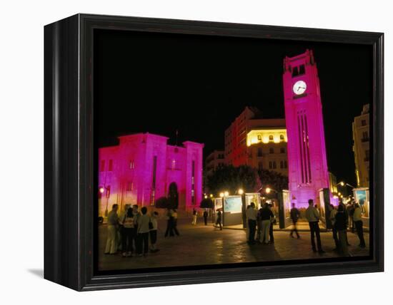 Place d'Etoile at Night, Beirut, Lebanon, Middle East-Alison Wright-Framed Premier Image Canvas