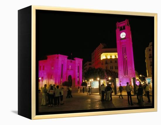 Place d'Etoile at Night, Beirut, Lebanon, Middle East-Alison Wright-Framed Premier Image Canvas