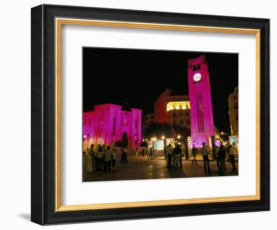 Place d'Etoile at Night, Beirut, Lebanon, Middle East-Alison Wright-Framed Photographic Print