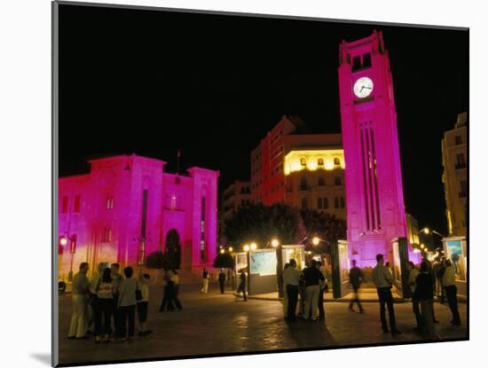 Place d'Etoile at Night, Beirut, Lebanon, Middle East-Alison Wright-Mounted Photographic Print