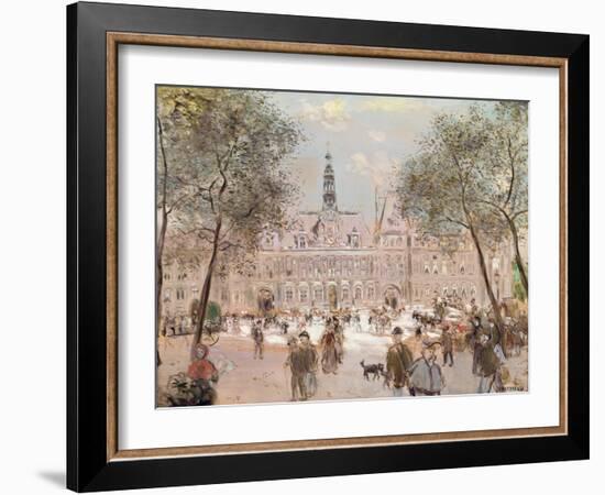 Place De L'Hotel-De-Ville, Paris-Jean Francois Raffaelli-Framed Giclee Print