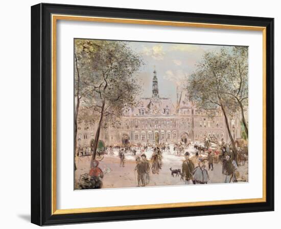 Place De L'Hotel-De-Ville, Paris-Jean Francois Raffaelli-Framed Giclee Print