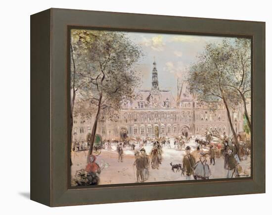 Place De L'Hotel-De-Ville, Paris-Jean Francois Raffaelli-Framed Premier Image Canvas