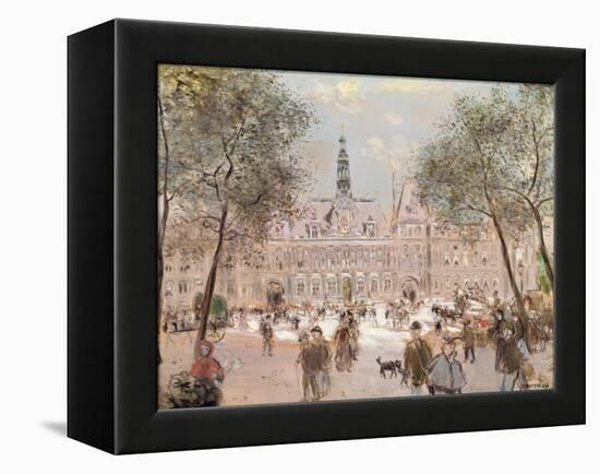 Place De L'Hotel-De-Ville, Paris-Jean Francois Raffaelli-Framed Premier Image Canvas