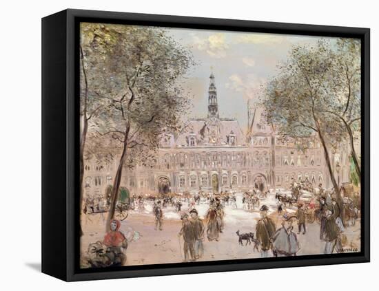 Place De L'Hotel-De-Ville, Paris-Jean Francois Raffaelli-Framed Premier Image Canvas