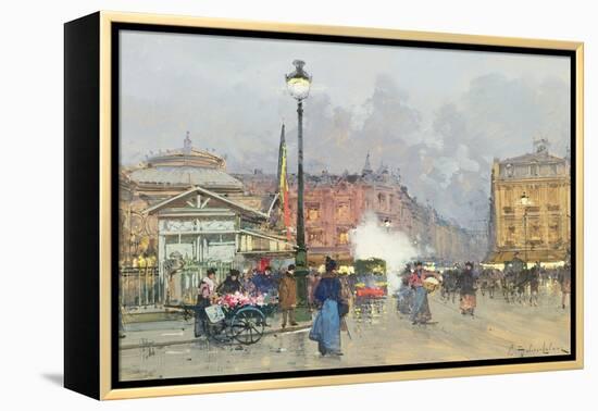 Place De L'Opera, Paris-Eugene Galien-Laloue-Framed Premier Image Canvas