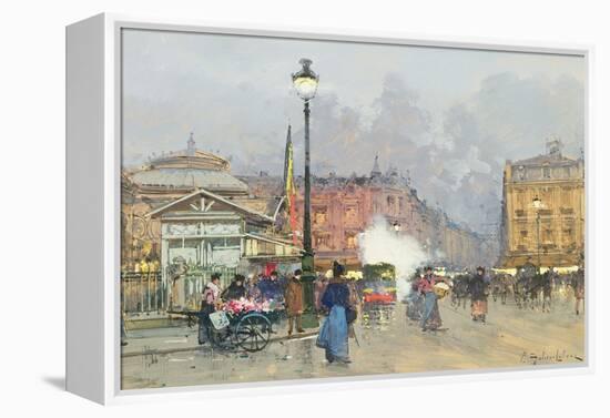 Place De L'Opera, Paris-Eugene Galien-Laloue-Framed Premier Image Canvas