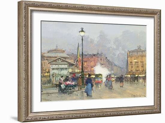 Place De L'Opera, Paris-Eugene Galien-Laloue-Framed Giclee Print