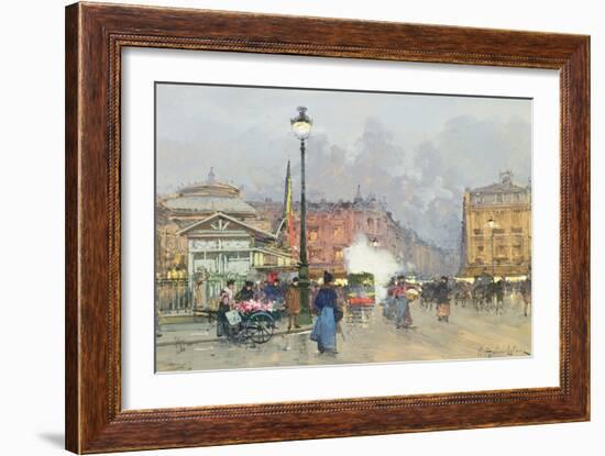 Place De L'Opera, Paris-Eugene Galien-Laloue-Framed Giclee Print