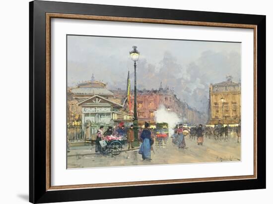 Place De L'Opera, Paris-Eugene Galien-Laloue-Framed Giclee Print