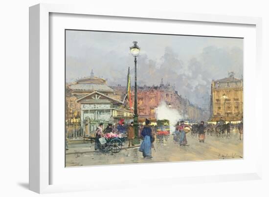 Place De L'Opera, Paris-Eugene Galien-Laloue-Framed Giclee Print