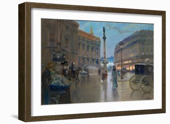 Place De L'Opera, Paris-Georges Stein-Framed Giclee Print