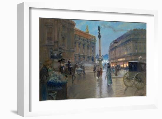 Place De L'Opera, Paris-Georges Stein-Framed Giclee Print